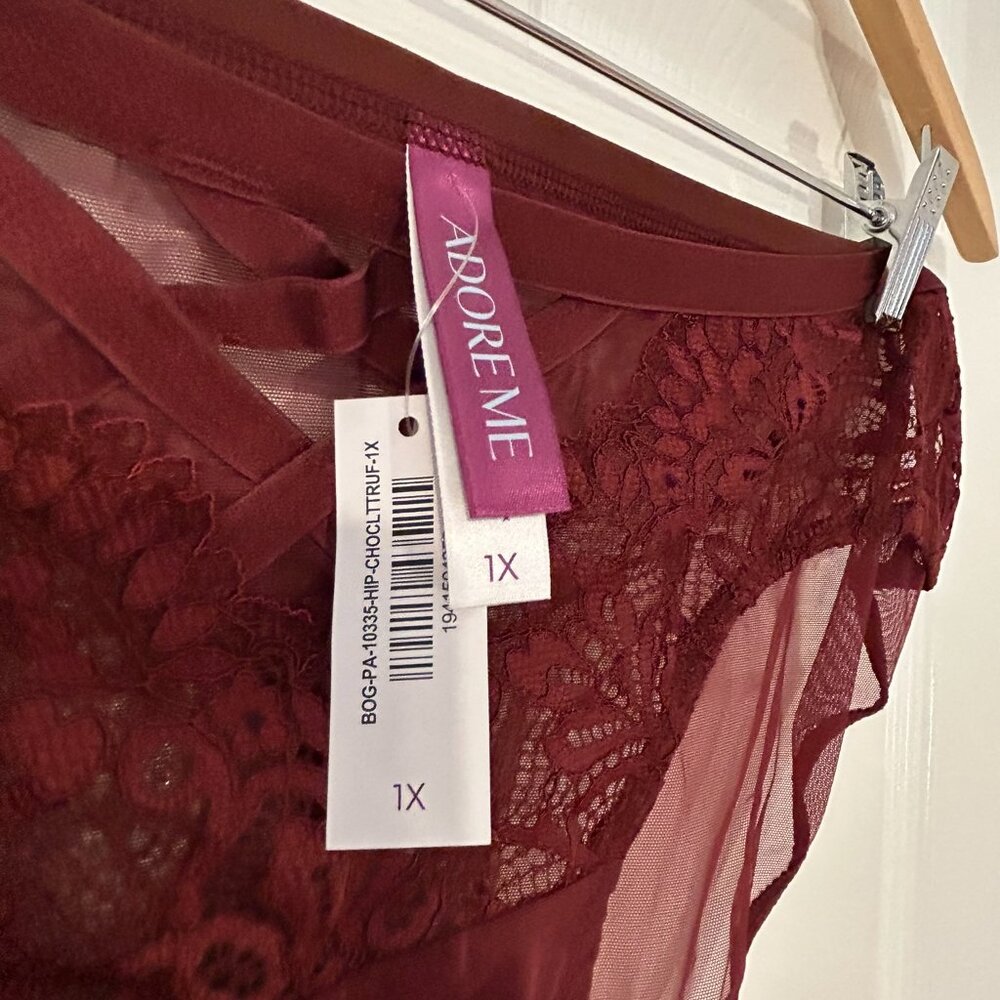 NWT Adore Me Diara Bra + Panty Set - Burgundy - Size 42C + 1X - Picture 13 of 14